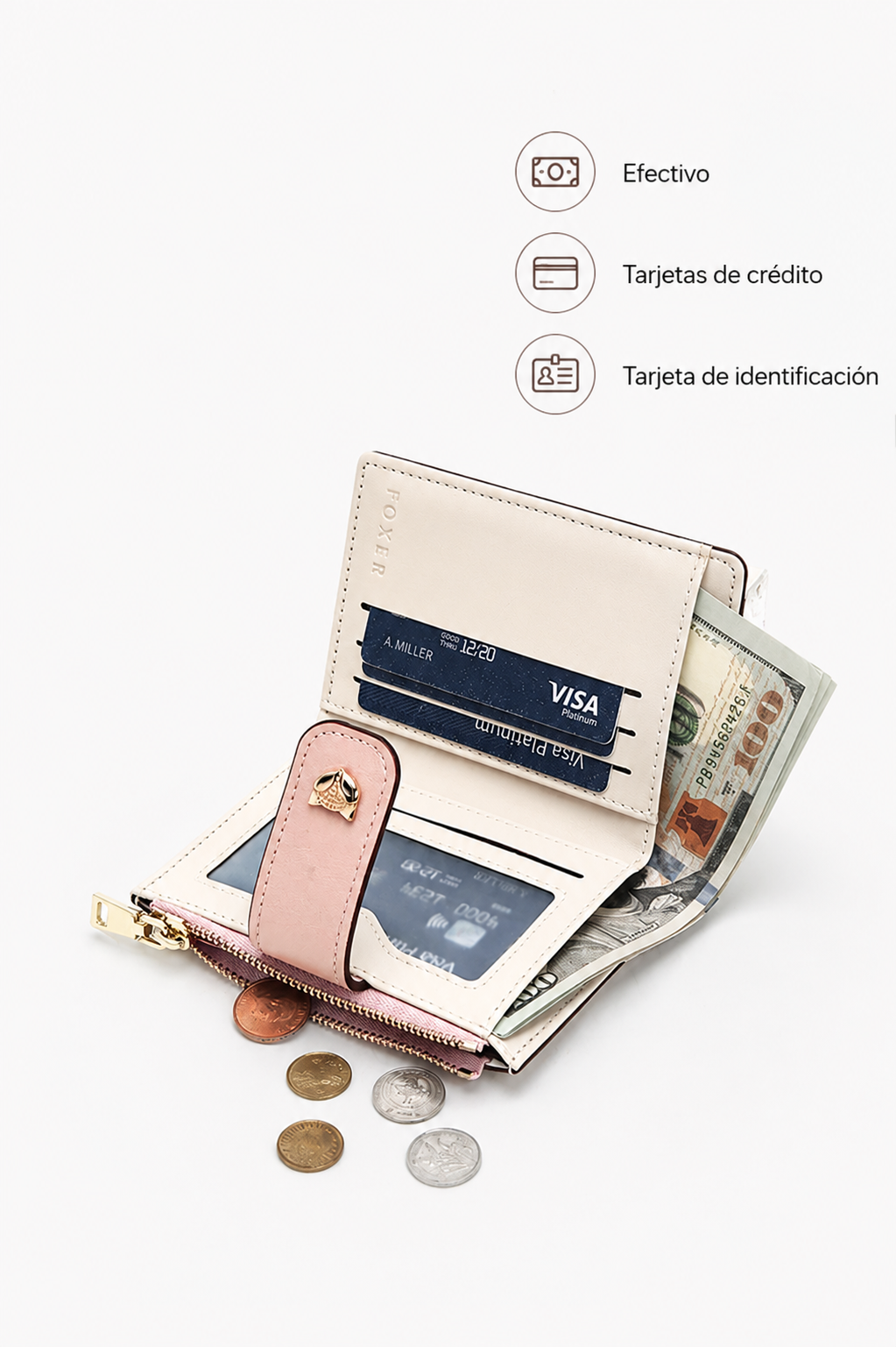 Cartera Compacta Floral