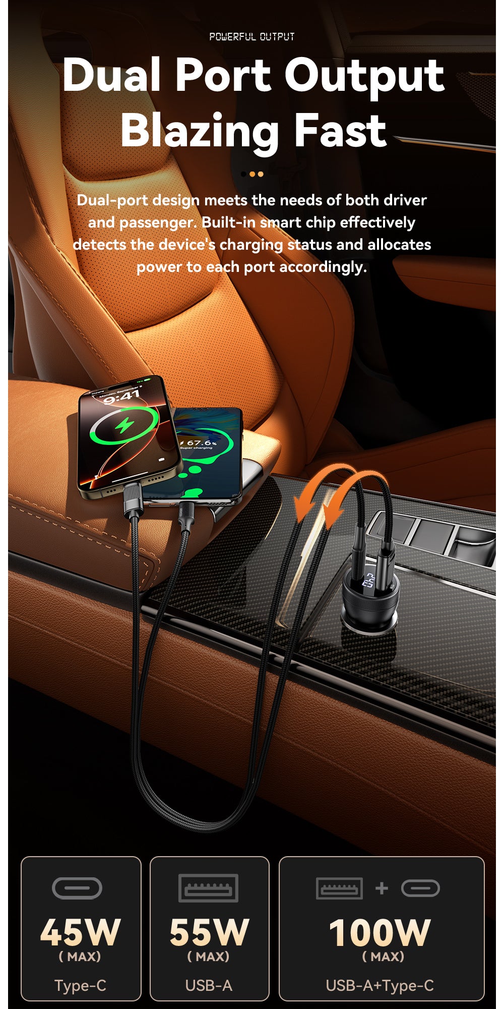 Cargador Auto - 100W