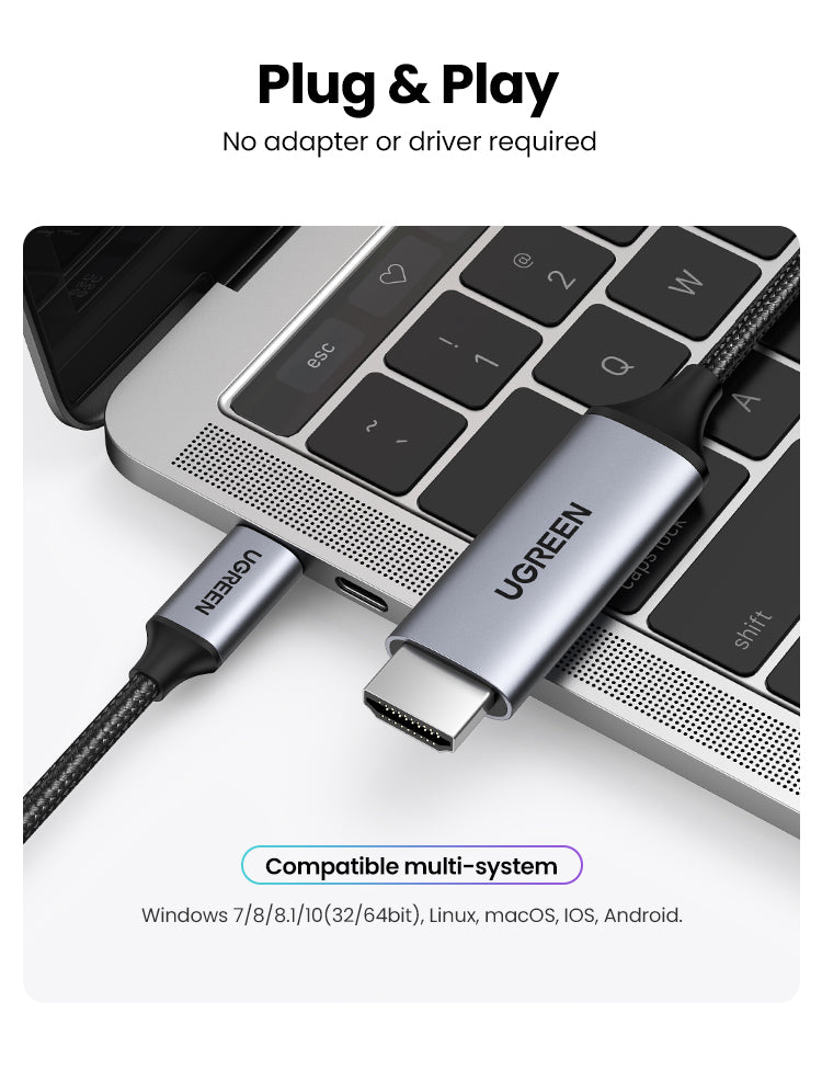 Cable USB-C a HDMI 4K