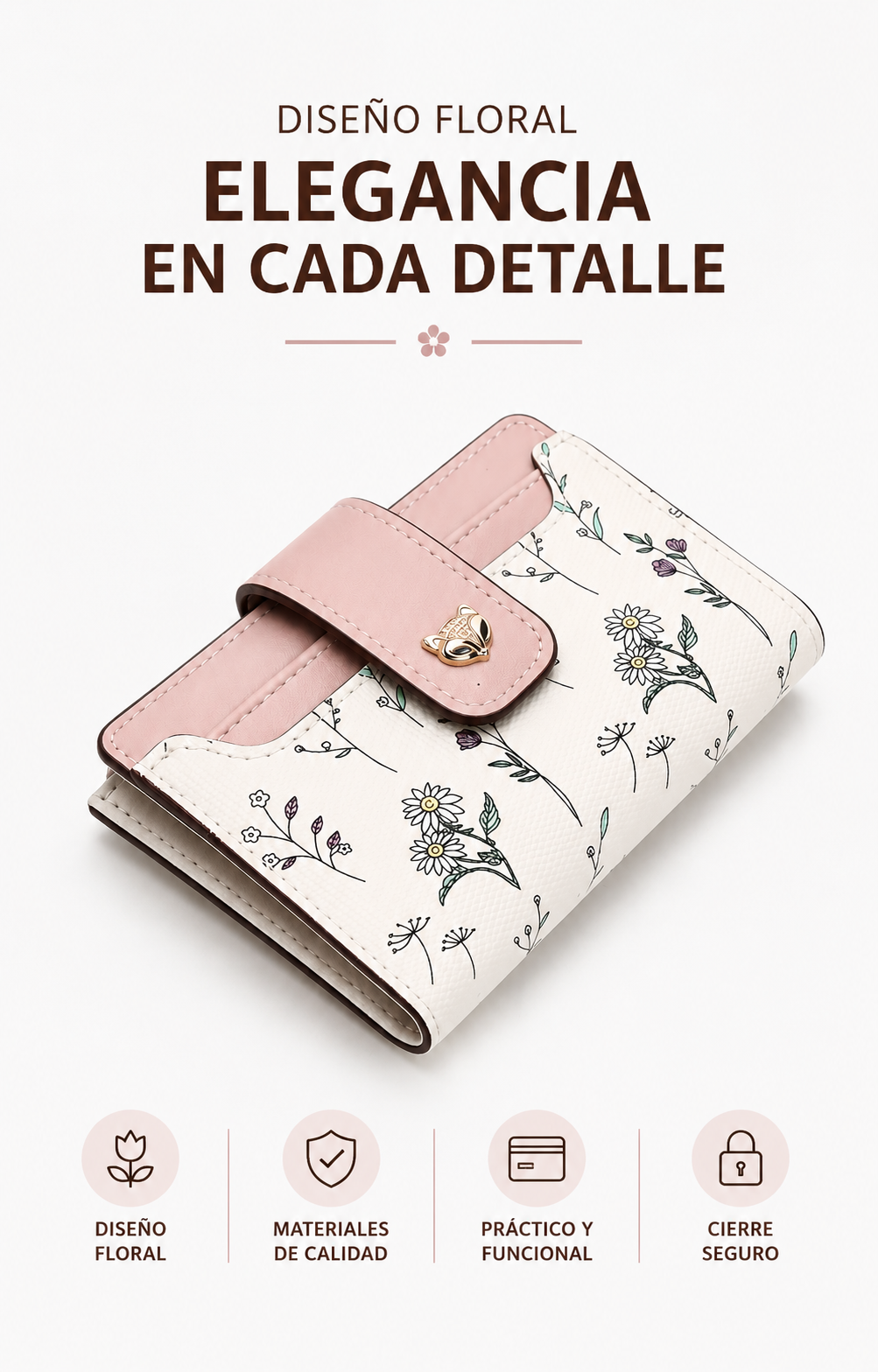 Cartera Compacta Floral